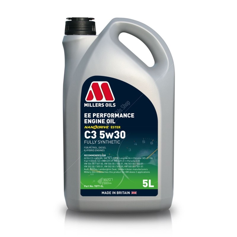 Millers EE Performance 5w30 C3 Engine Oil 5L 7877GGB