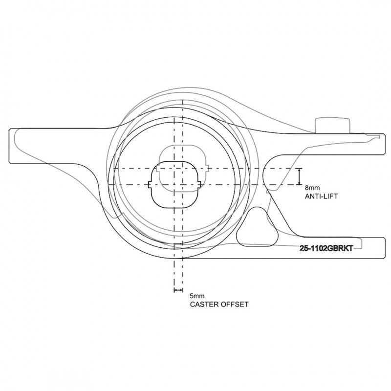Powerflex Front Wishbone Rear Bush Anti-Lift & Caster Offset Black Series FK8 FL5 Civic Type R - PFF25-1102GBLK