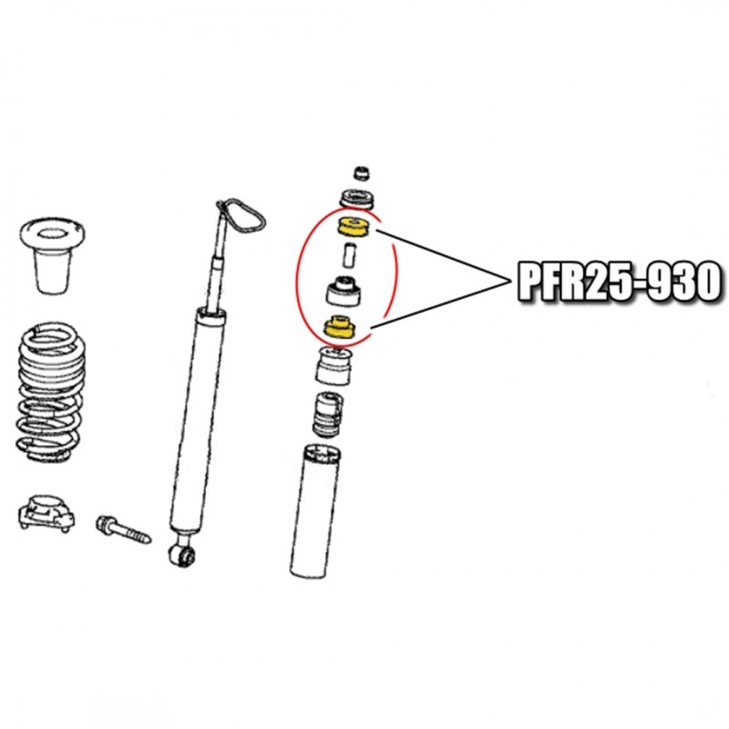 Powerflex Rear Upper Shock Mounting Bushes FK2 PFR25-930
